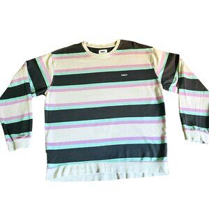 OBEY Striped Crew Neck Sweatshirt Men's M Multicolor Y2K Vintage 🔥